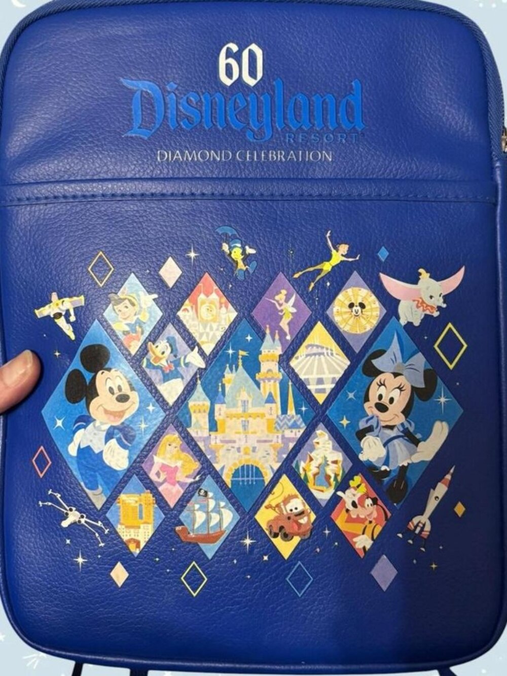 NWOT Disney Tech Disneyland 60th Anniversary blue crossbody bag iPad holder